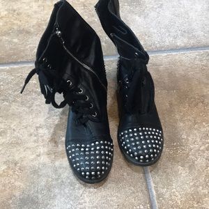 Black studded boots